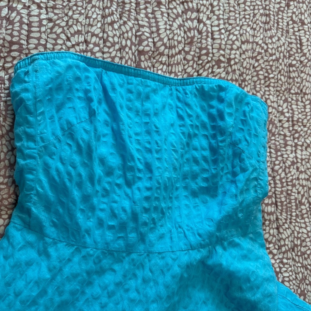 J. Crew Strapless Turquoise Dress - Picture 3 of 8